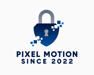 Pixel Protection Padlock logo design