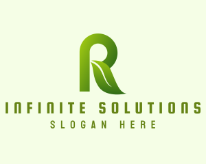 Organic Leaf Letter R Logo