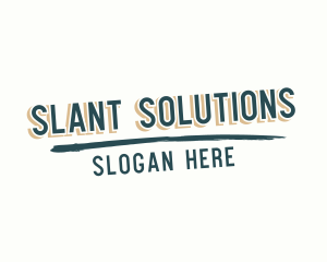 Slant Texture Underline logo design