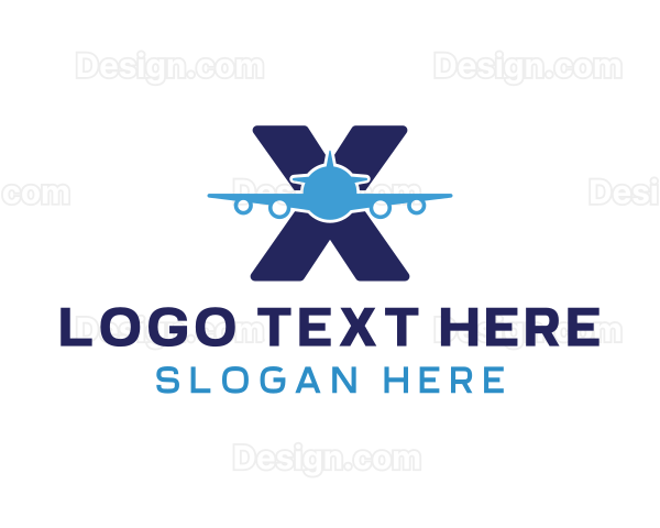 Aviation Airplane Letter X Logo