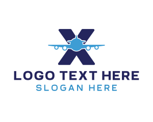 Aviation Airplane Letter X logo