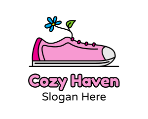 Floral Lady Sneaker Shoe Logo