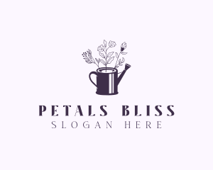 Flower Garden Watering Can logo design