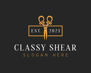 Upscale Barber Shears logo design