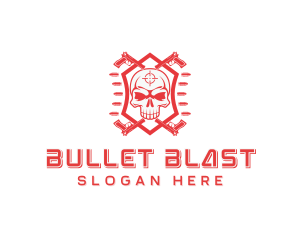 Skull Pistol Mercenary logo design