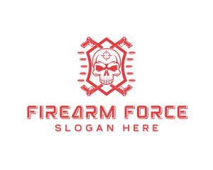 Skull Pistol Mercenary logo design