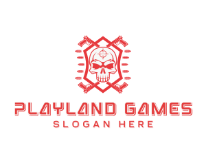 Skull Pistol Mercenary logo design