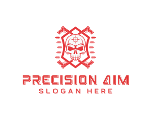 Skull Pistol Mercenary logo design