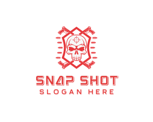 Skull Pistol Mercenary logo design