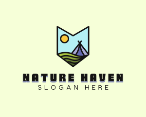 Nature Camping Campsite  logo design