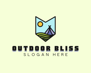 Nature Camping Campsite  logo design