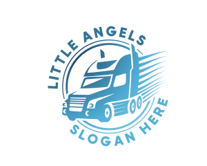 Blue Delivery Trailer Truck Logo