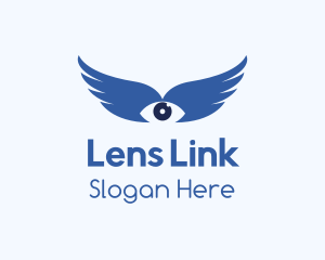 Eye Lens Wings logo design