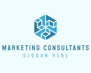 Blue Hexagon Construction logo design