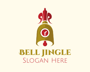 Hand Bell Clock logo design