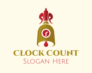 Hand Bell Clock logo design