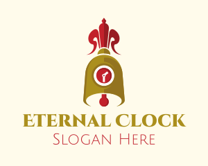 Hand Bell Clock logo design