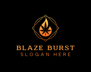 Cannabis Marijuana Flame logo design