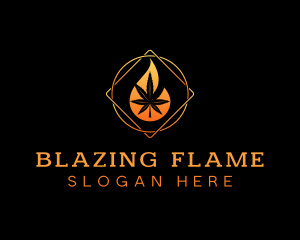 Cannabis Marijuana Flame logo design