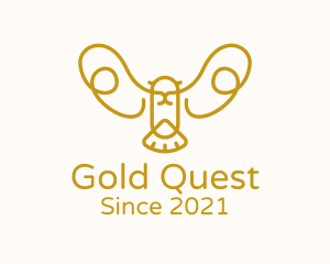 Gold Bird Outline logo design