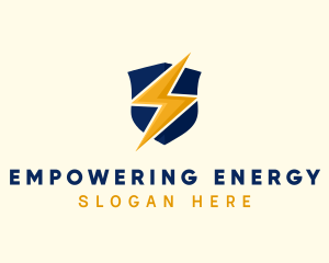 Electricity Bolt Shield logo design