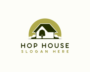 Landscaping House Shovel logo design