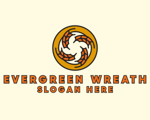 Autumn Wheat Wreath logo design