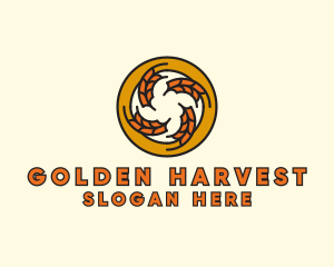 Autumn Wheat Wreath logo design