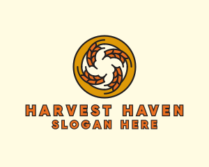 Autumn Wheat Wreath logo design