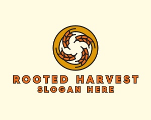 Autumn Wheat Wreath logo design