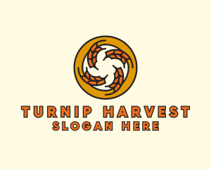 Autumn Wheat Wreath logo design