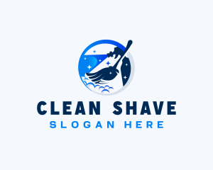 Broom Spray Cleaning Housekeeping logo design