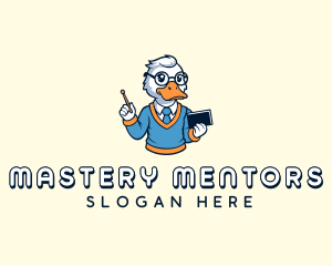 Cartoon Duck Teacher logo