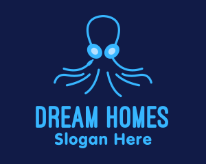 Blue Octopus Headphones logo