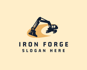 Mining Excavator Machinery logo design