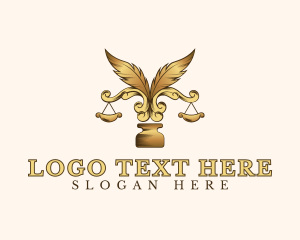 Legal Ornate Feather Scale logo