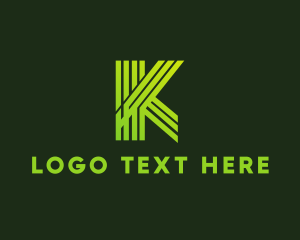 Fencing - Modern Tech Letter K logo design