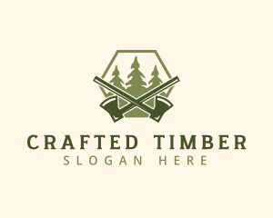 Wood Lumberjack Axe logo design