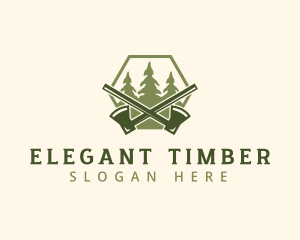 Wood Lumberjack Axe logo