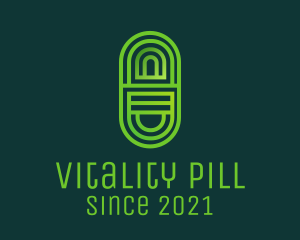 Green Minimalist Pill logo design