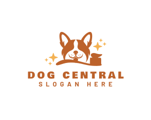 Cute Dog Toothbrush logo design