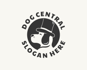 Top Hat Dog Puppy logo design