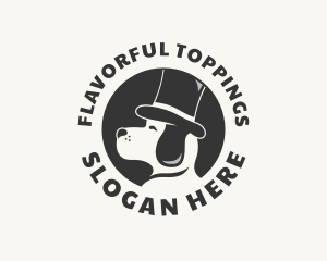 Top Hat Dog Puppy logo design