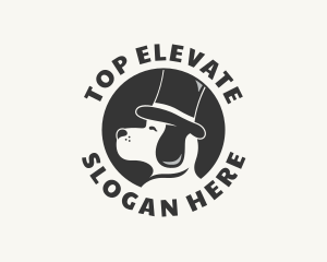 Top Hat Dog Puppy logo design