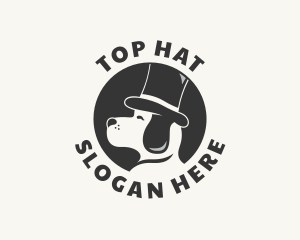 Top Hat Dog Puppy logo design