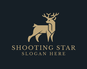 Gold Deer Animal Logo