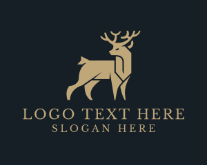Company - Gold Deer Animal logo design