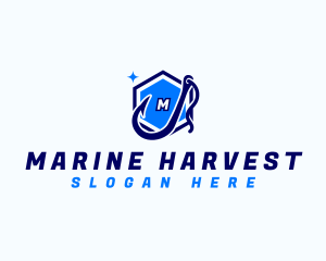 Fishing Hook Marine logo design