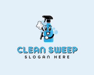 Janitorial Clean Spray Bottle logo design