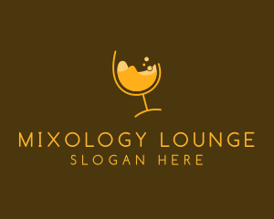 Yellow Cocktail Glass logo design